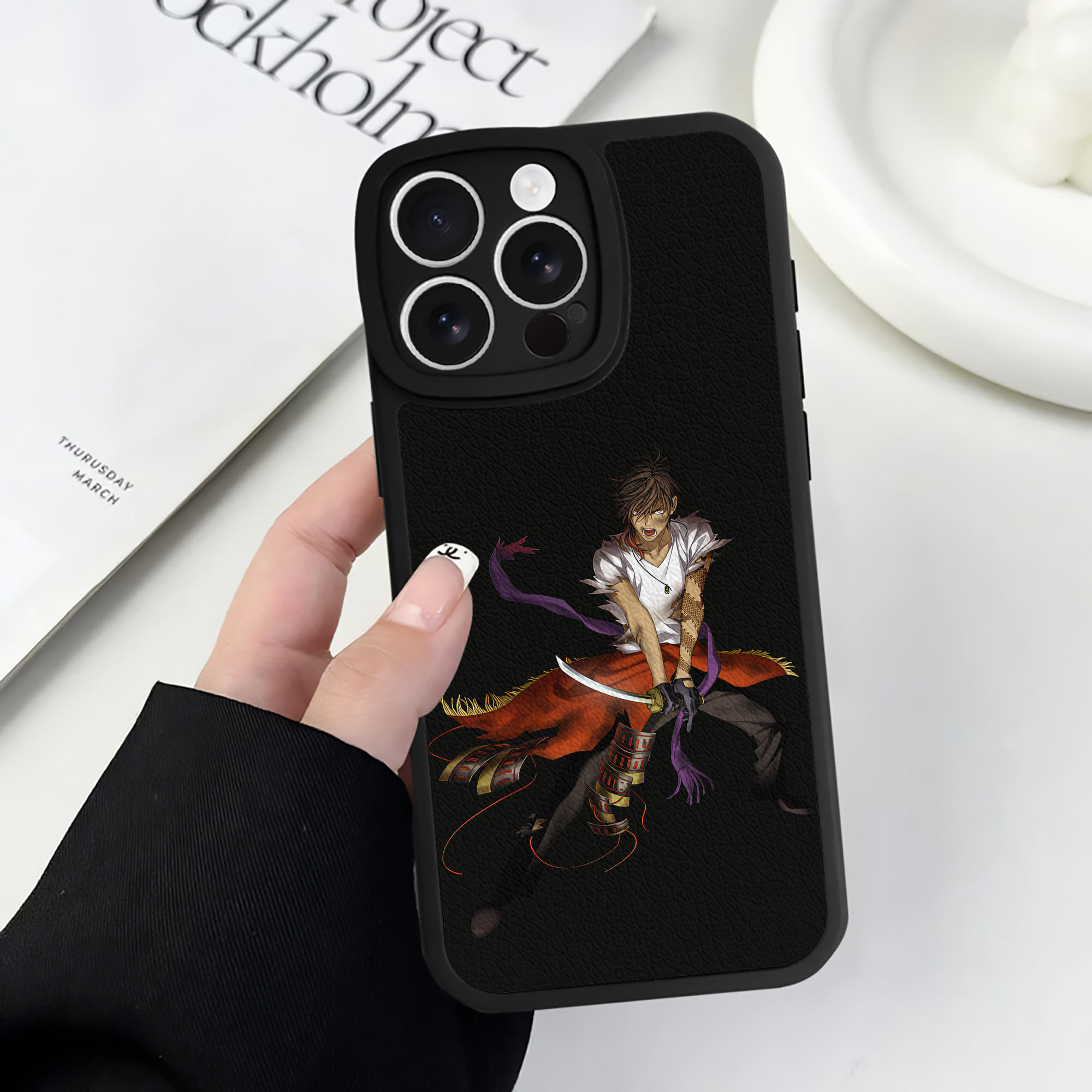 （画像用） 刀剣乱舞 Touken Ranbu 【iPhone 16シリーズ対応】シリコンスマホケース（レザー調） 材質：シリコン